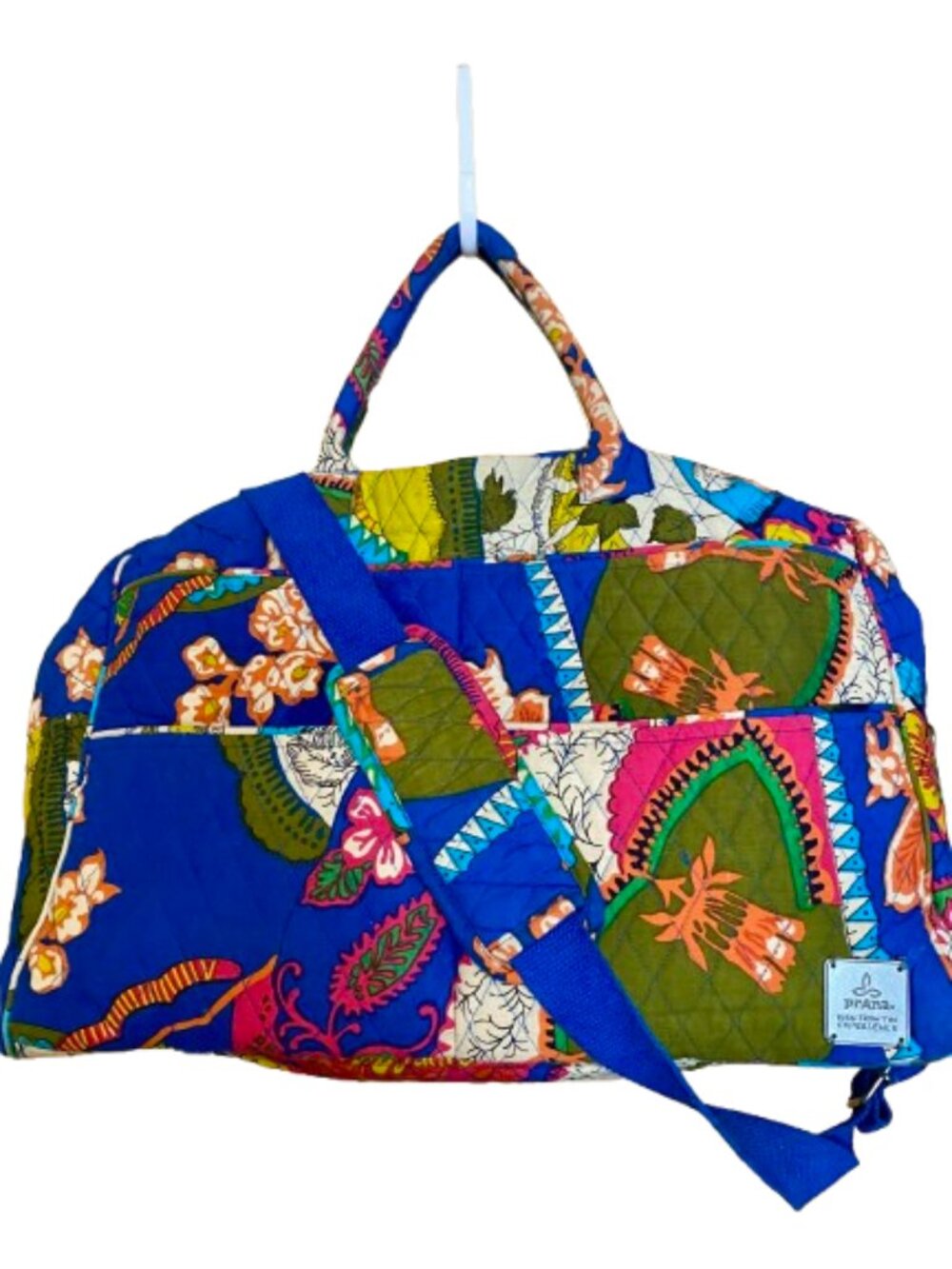 Prana Bag Duffle Overnight Gym Yoga Tote Quilted Colorful Vegan Travel